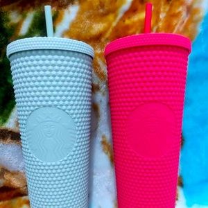 Starbucks Mint & Ruby Pink Studded Tumbler